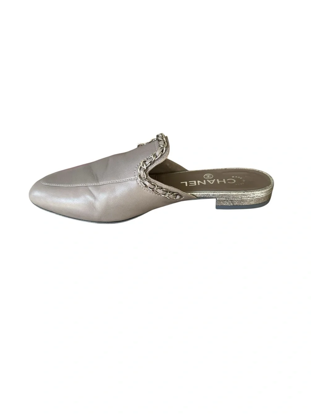 CHANEL Interlocking CC Logo Mules Flats Loafers